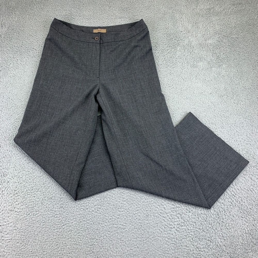 I.E. Pants Women's 10‎ Heather Gray Mid-Rise Flare Leg Stretch Dress Pant